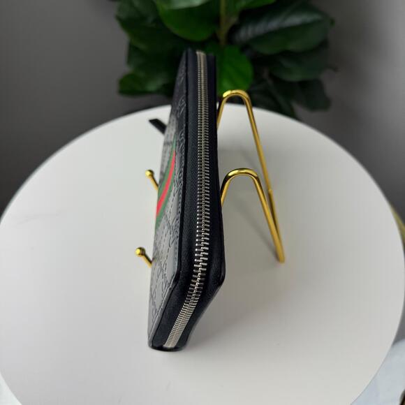 💎✨Authentic Gucci Long Wallet Sherry Line Guccissima Black Leather - Picture 3 of 6